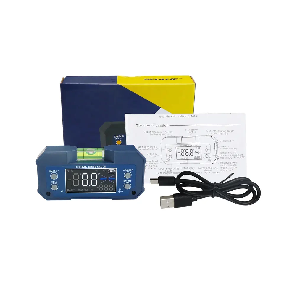 Digital Protractor 3 Inch XPR3SS 400mAh Rechargeable Mini Digital Protractor Inclinometer Compact ...